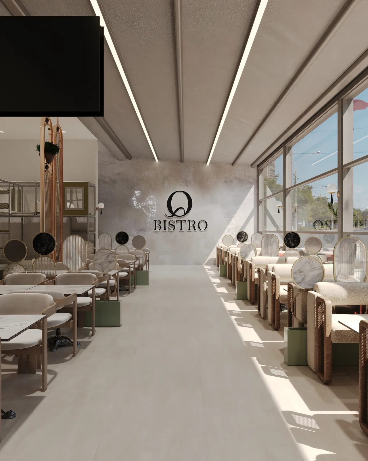 Qbistro Kafe Mimari Tasarım Tadilat Projemiz - 3D render görselleştirme 5