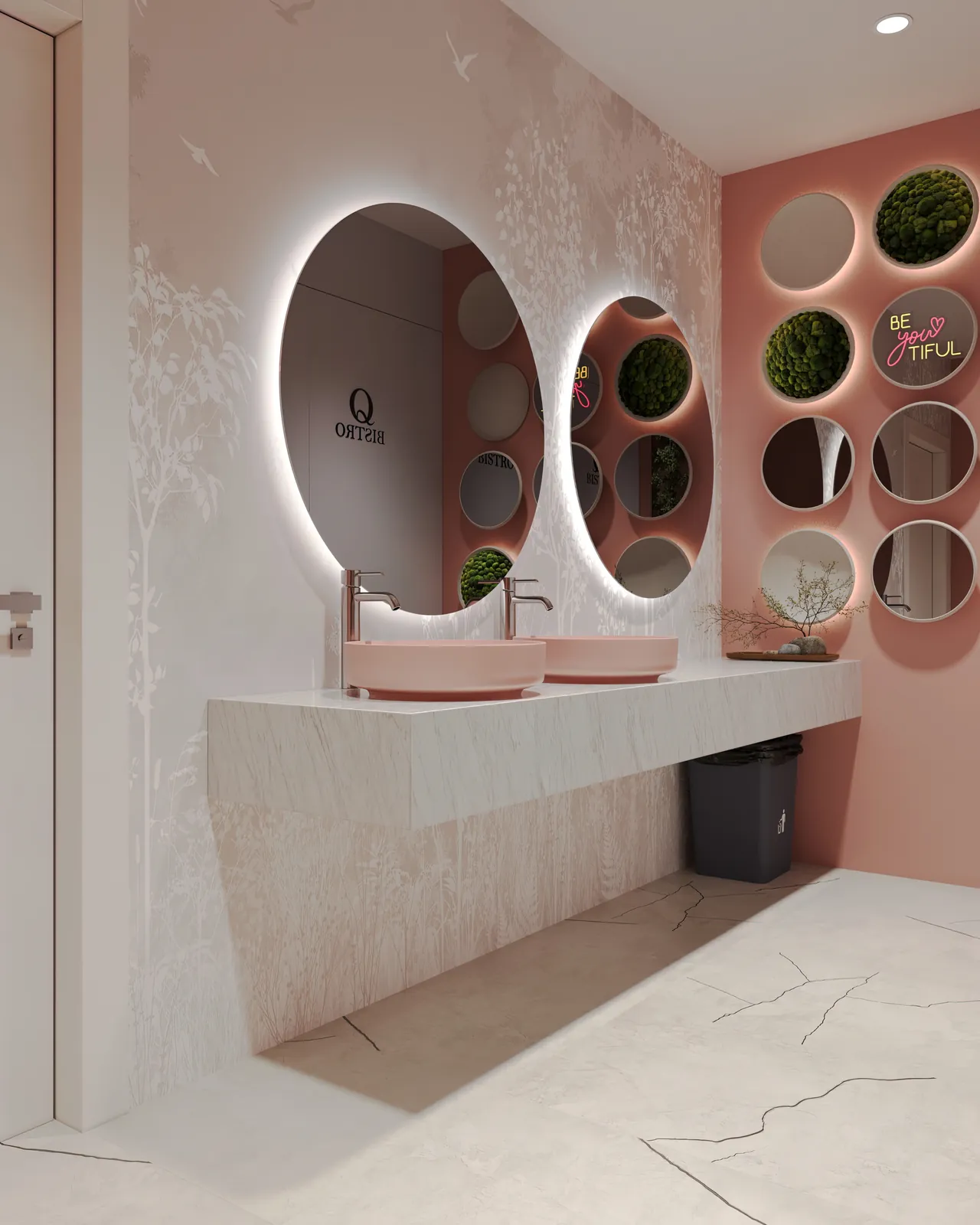 Qbistro Kafe Mimari Tasarım Tadilat Projemiz - 3D render görselleştirme 9